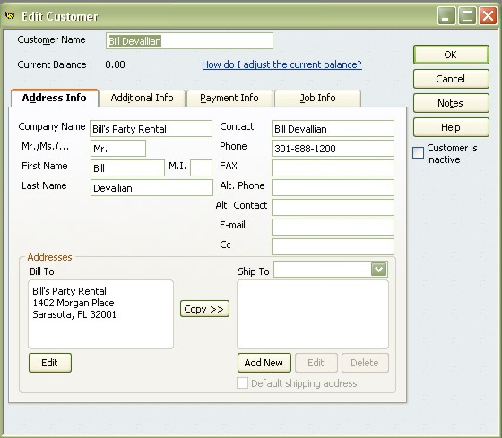 Client names automatically added to QuickBooks with our rental software